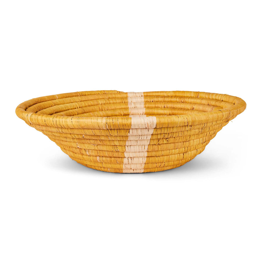 Mustard Striped Round Basket - 12" / 30,5cm Oxandbear